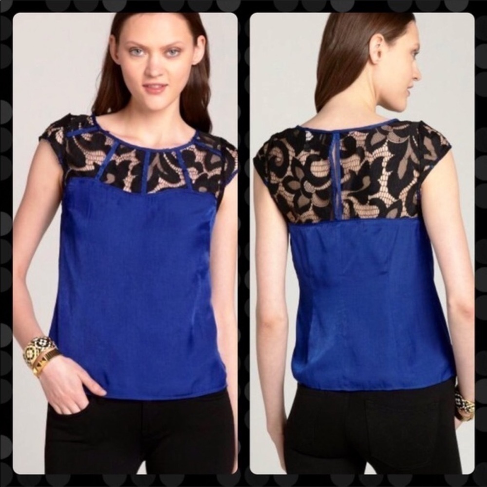 *new Greylin Blue Lace Top S